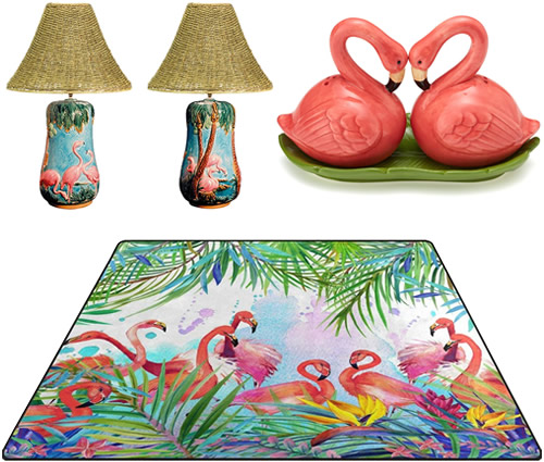 Kitschy Tropical Splendor – 1950s Flamingos