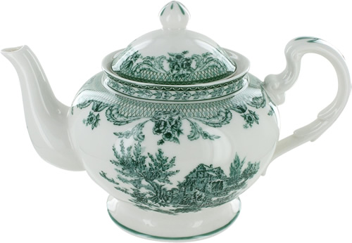 Green Toile Teapot