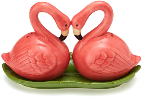 Two's Company Flamingo Salt & Pepper Shakers 