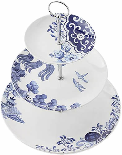 Loveramics Willow Love Story 3-Tier Cake Stand - Blue Willow 2-Tier and 3-Tier Servers and Cake Stands - myDesign42