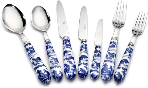 Nina Campbell Toile Blue Sabre Cutlery