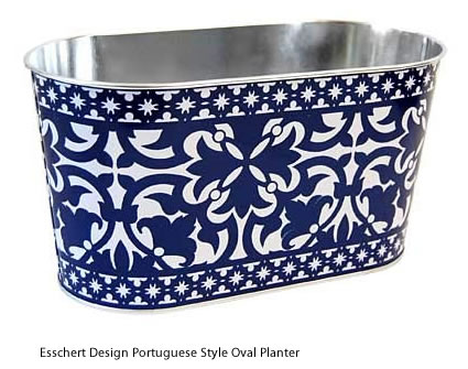 Esschert Design Portuguese Style Oval Metal Planter