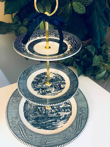 Another 3-Tier Cake Stand Cake Stands Boutique on eBay with a different pattern. - Blue Willow 2-Tier and 3-Tier Servers and Cake Stands - myDesign42