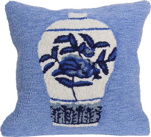 Liora Manne’s Ginger Jars Blue Pillow