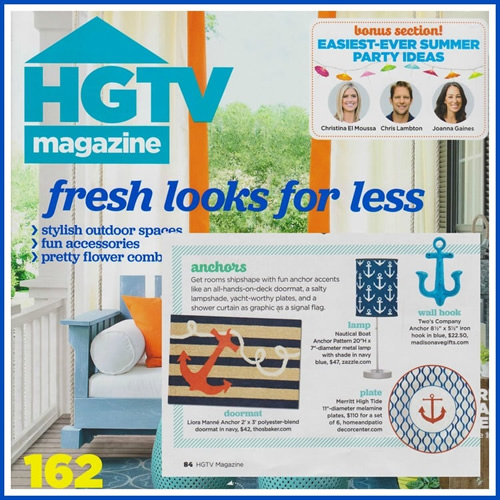 Liora Manné Anchor doormat in HGTV Magazine’s issue HGTV Magazine The issue Fresh Looks for Less article Stylish Outdoor Spaces