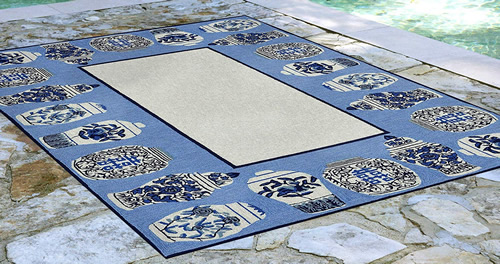 Liora Manne’s Ginger Jars Blue Area Rug