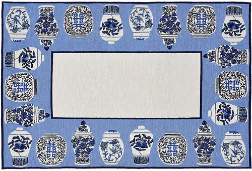 Liora Manne’s Ginger Jars Blue Area Rug