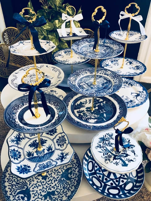 Blue Willow 3-Tier Servers from Cake Stands Boutique on eBay - Blue Willow 2-Tier and 3-Tier Servers and Cake Stands - myDesign42