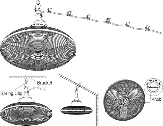 Allen + Roth L1120H Valdosta Portable Outdoor Wet Location Ceiling Fan