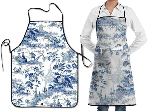 Chinoiserie Landscape Toile Apron