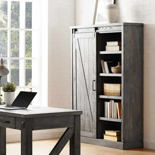 Martin Furniture Avondale Bookcase with Sliding Barn Door IMAE4872G