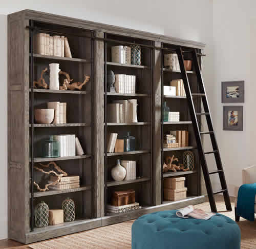 Martin Furniture Avondale Bookcases AE4094 with Metal Ladder IMTE402