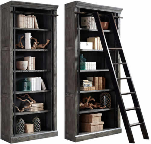Martin Furniture Avondale Bookcases AE4094G with Metal Ladder IMTE402