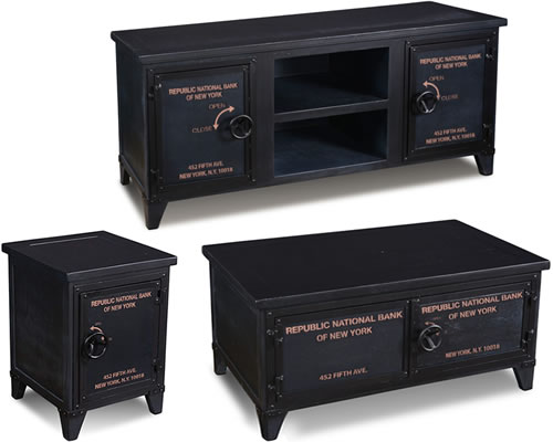 Bank Vault Safe Side Table, TV Table and Coffee Table - British Phone Booth and Bank Vault Safe End Tables