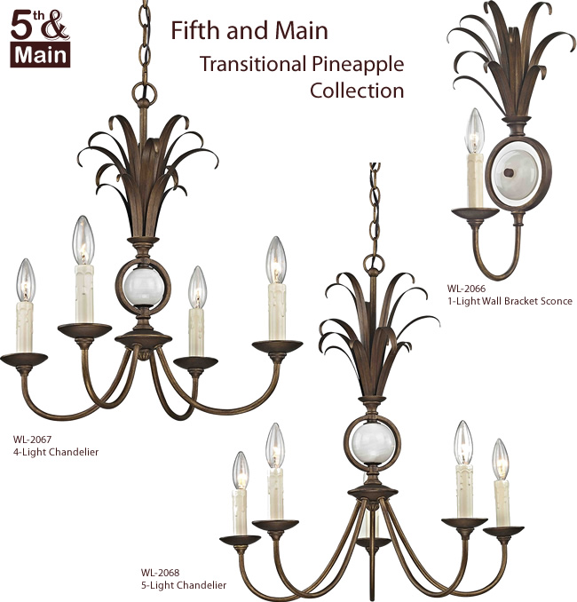 Fifth and Main Transitional Pineapple Chandeliers