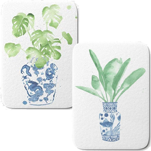 Blue and White Ginger Jar Bathroom Mats and Towels my design42
