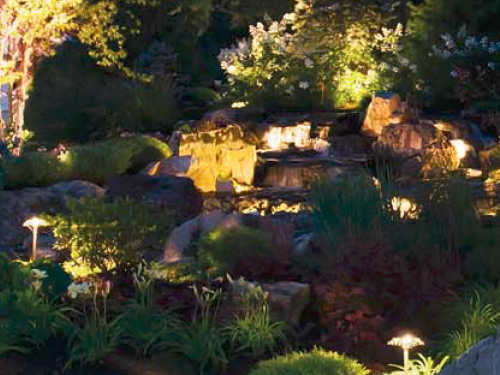 A combination of path and spread lights, accent and in-ground landscape lighting - Landscape Lighting Beam Spread and Light Control: Light where you want it
