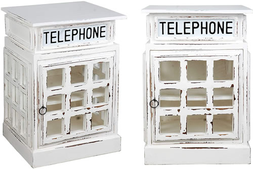 British Phone Booth and Bank Vault Safe End Tables