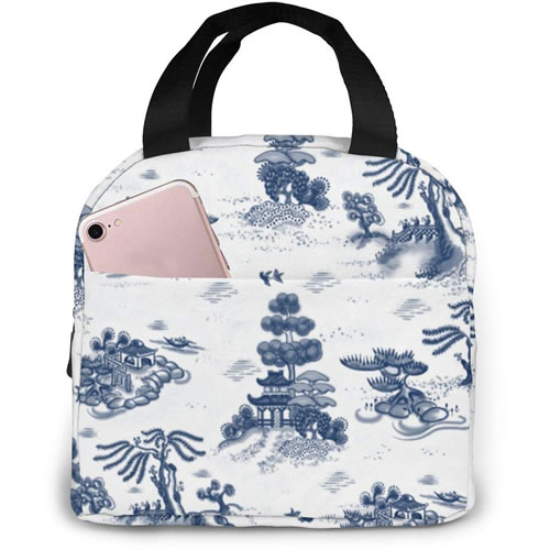 Blue Willow Toile Lunch Bag