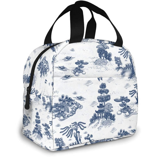 Blue Willow Toile Lunch Bag