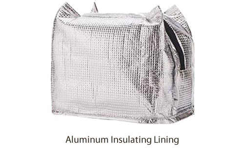 Aluminum Lining to keep everything cool (or warm)