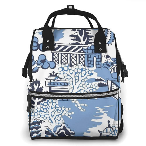 Winter Blue Willow Back Pack Lunch Box