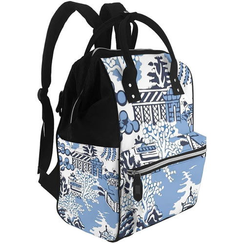 Winter Blue Willow Back Pack Lunch Box