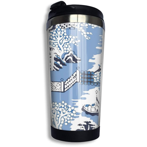 Winter Blue Willow Vacuum Car Cup