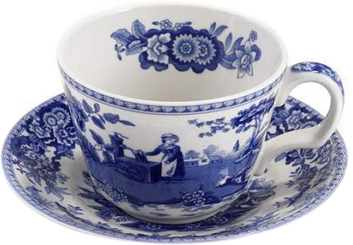 Spode Girl at Well from the Georgian Blue Room Collection