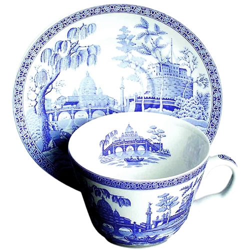 Spode Rome cup and saucer from the Georgian Blue Room Collection