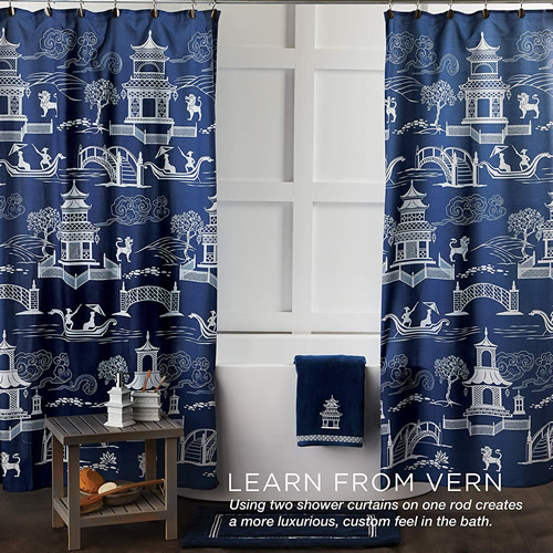 Learn from Vern Using two shower curtains on one rod creates a more luxurious, custom feel in the bath.