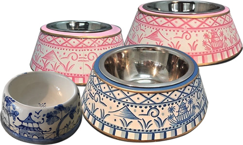Blue Willow Dog Dishes