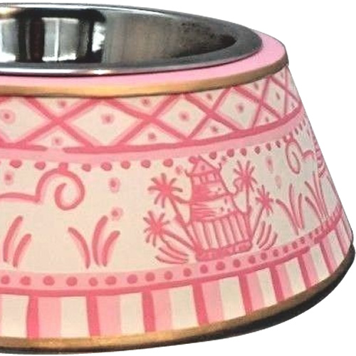 Pink Willow Metal Chinoiserie Dog Bowl from eBay