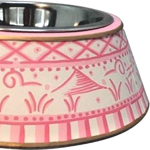 Pink Willow Metal Chinoiserie Dog Bowl from eBay