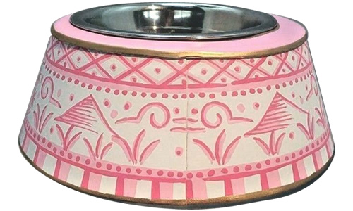 Pink Willow Metal Chinoiserie Dog Bowl from eBay