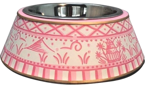 Pink Willow Metal Chinoiserie Dog Bowl from eBay