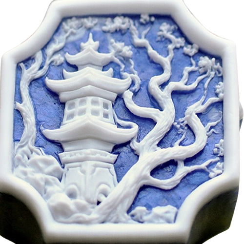 Blue Willow Soap with the Pagoda and Plum Tree