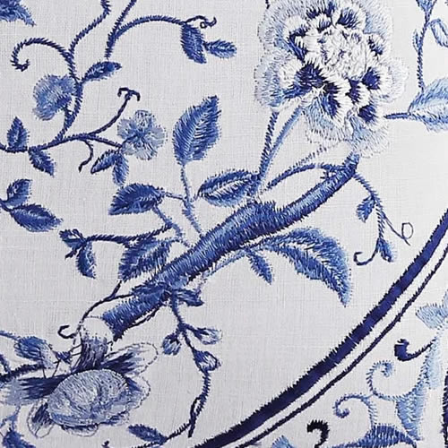 Closeup of the embroidered Square Pillow from Laura Ashley Charlotte