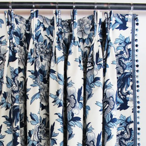 Ralph Lauren Nanking Pattern in Porcelain Blue and White Curtains