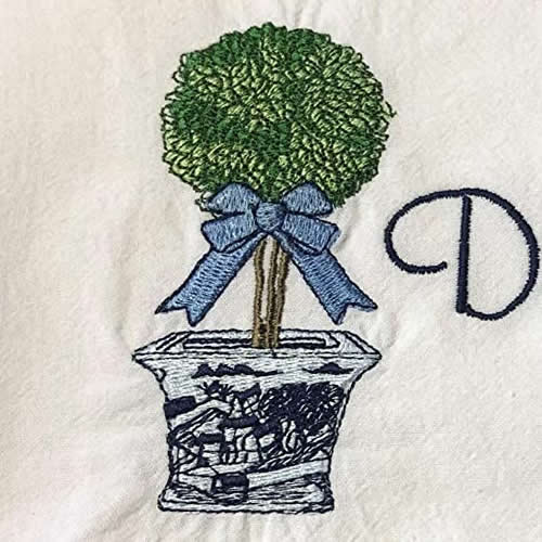 Topiary Embroidered Towels by Jessiemae