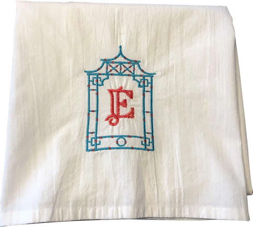 Embroidered Pagoda Frame with Monogram by Jessiemae