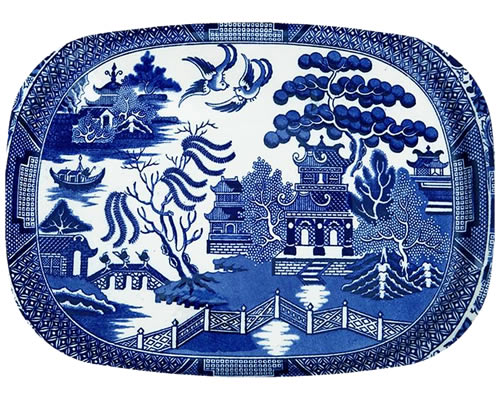 Marye-Kelley Blue Willow Melamine Platter