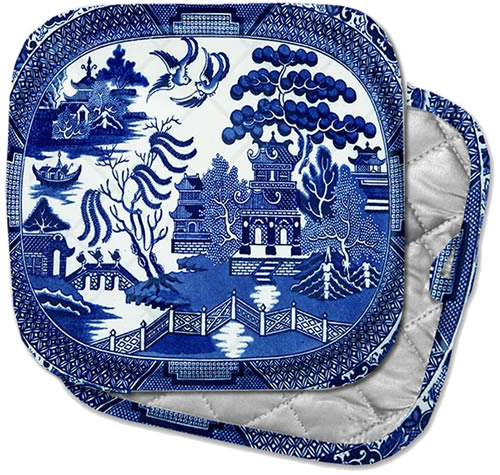 Marye-Kelley Blue Willow Potholders