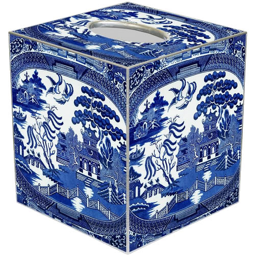 Marye-Kelley Blue Willow Tissue Box Cover