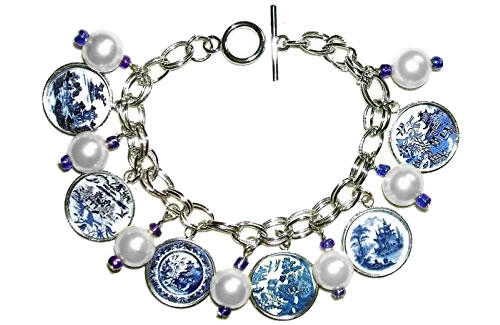 Blue Willow Charm Bracelet