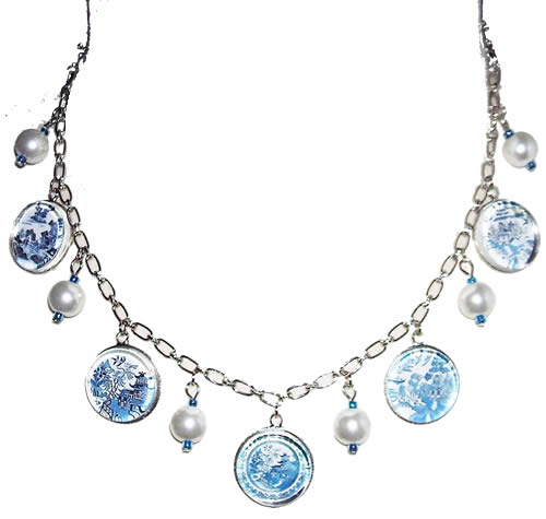 Blue Willow Charm Necklace