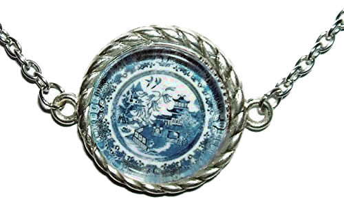 Blue Willow Plate Choker