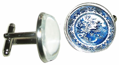 Blue Willow Cuff Links