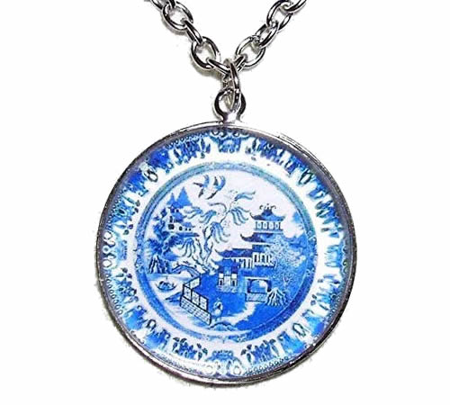 Blue Willow Pendant Necklace