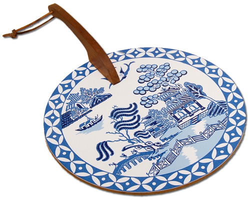 Laminate on Cork Blue Willow Hot Plate from eBay